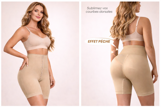 Short Gainant taille haute sans couture gaine le bas du ventre évite les frottements