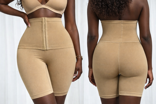 Short Gainant taille haute sans couture gaine le bas du ventre évite les frottements
